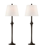 Pair Bronze Sculpted Table Lamps