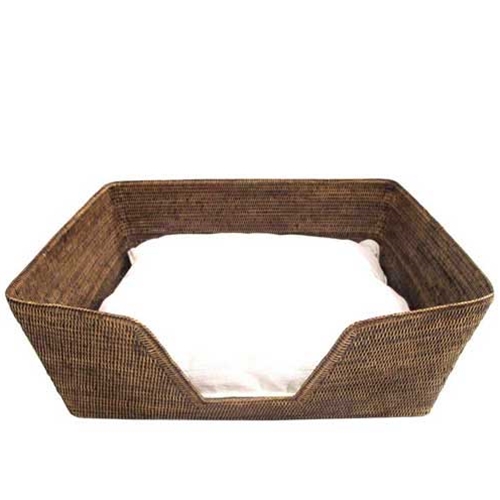 white wicker dog bed