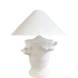 French White Ceramic Bird Lamp