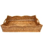 Rattan Scalloped Butler Tray