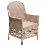 Bleached Wicker Arm Chair