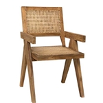 Woven Cane Teak Arm Chair