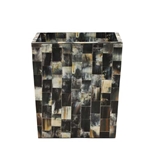 Dark Horn Inlay Wastebasket