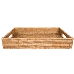 Honey Rattan Rectangular Tray
