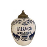 Pair Delft Tobacco Jars