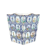 Delft Tile Multi-color Wastebasket