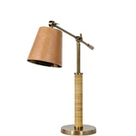Brass Rattan Task Lamp
