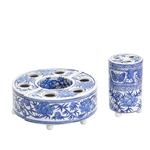 Blue White Three Piece Tulipiere