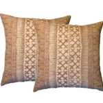 Pair Thai Beige Textile Pillows