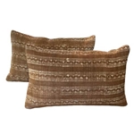 Brown Linen Lumbar Pillow