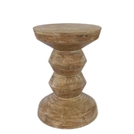 Cerused Wood Totem Side Table