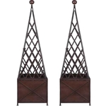 Pair Iron Pyramid Planters