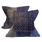 Pair Japanese Indigo Pillows