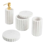 White Marble Bath Set