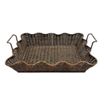 Rattan Scallop Basket; Lg.