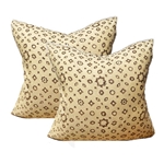 Pair Blush Kuba Cloth Pillows