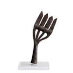 French Iron Eel Fork on stand