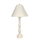Pair Bone Candlestick Table Lamps