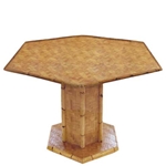 French Hexagonal Bamboo Table