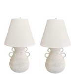 Pair White Plaster Table Lamps