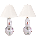 Pair Double Gourd Insect Lamps