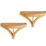 Pair Rattan Wall Brackets
