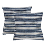 Pair Indigo Stripe Pillows
