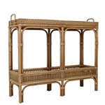 Rattan Two Tier Tray Top Console