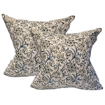 Pair Indian Block Print Pillows