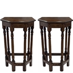 French Oak Hexagonal Consoles