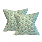 Pair Green Leaf Pillows