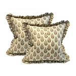 Pair Beige Hand Block Pillows