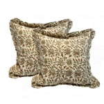 Pair Beige Hand Block Pillows