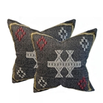 Pair Black Moroccan Pillows