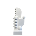 White Abstract Wood Sculpture