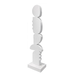 White Brutalist Totem Sculpture