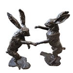 Pair English Bronze Hares