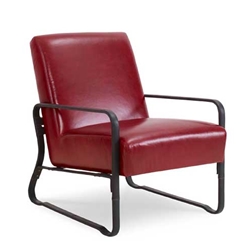 Red Leather Lounge Chair
