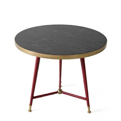 Red Leather Side Table