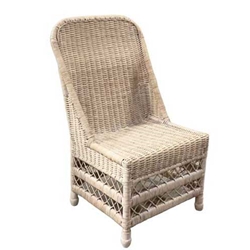 Bleached Wicker Side Chair