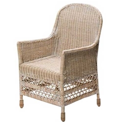 Bleached Wicker Arm Chair