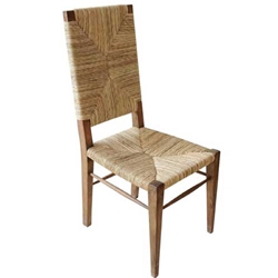Woven Rush Teak Dining Chair