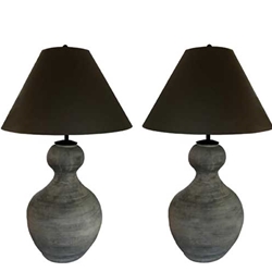 Pair Gray Han Table Lamps