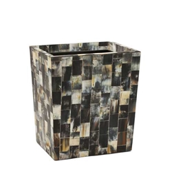 Dark Horn Inlay Wastebasket