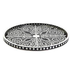 Bone Inlay Round Palace Tray