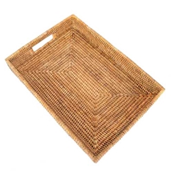 Honey Rattan Rectangular Tray