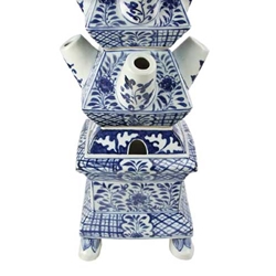 Pair Blue and White Tulipieres