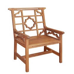 Lewis Carved Teak Arm Chair