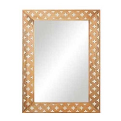 Bone Inlay Cloverleaf Mirror