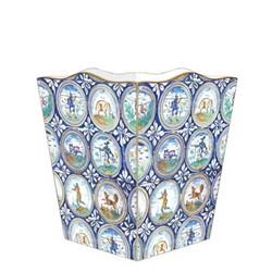 Delft Tile Multi-color Wastebasket